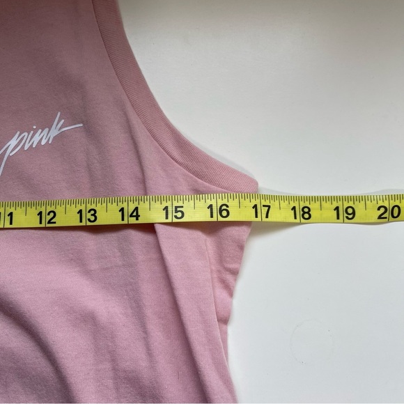 Victoria’s Secret PINK Tank Light Pink Graphic Logo Knot Front Small Women’s - Picture 7 of 11